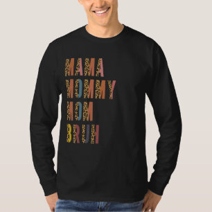 Camiseta Mãe Mamãe Mãe Bruh Leopardo Dia de as mães 1