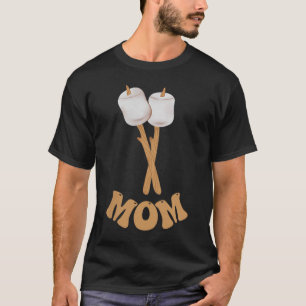 Camiseta Mãe marshmallow feliz campista 1º aniversário camp