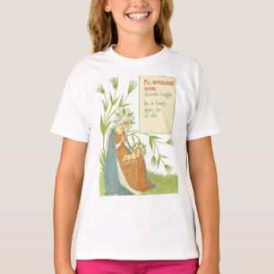 Camiseta Mãe Mary Baby Jesus Garden flores Art