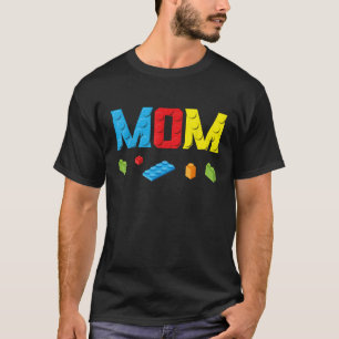 Camiseta Mãe Master Builder Construindo Tijolos Blocos Famí