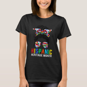 Camiseta Mãe Mensy Bun Hispanic Heritage Mês Legal Latino