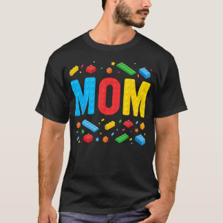 Camiseta Mãe Mestre Construtora Blocos de Construção Famíli