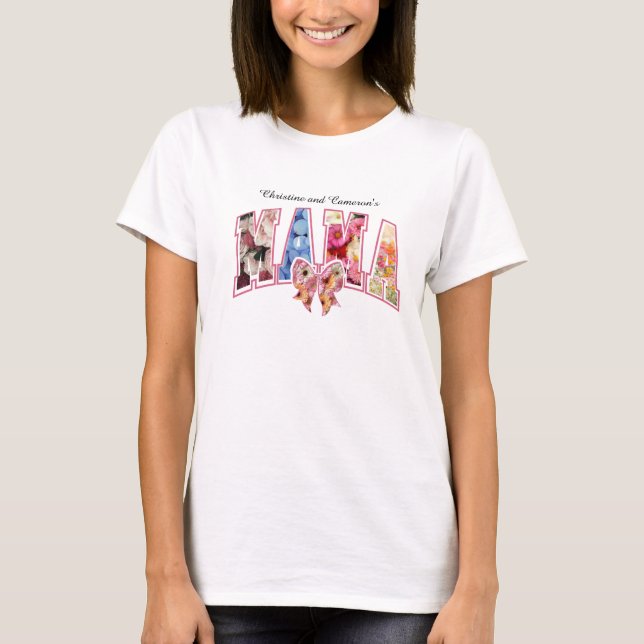 Camiseta Mãe Moderna e Bonita Mulher Floral Mãe (Frente)