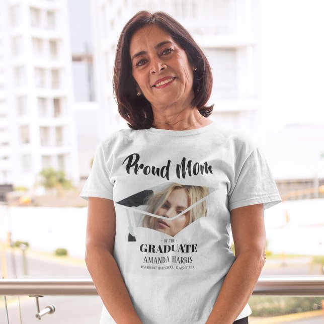 Camiseta Mãe Moderna Orgulhosa Do Formando | Foto T-Shirt (Criador carregado)