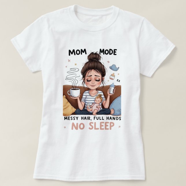 Camiseta Mãe Modo 2 Mulheres (Frente do Design)