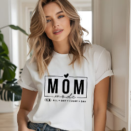Camiseta Mãe Modo Engraçado Simples Tipografia de Script Mo