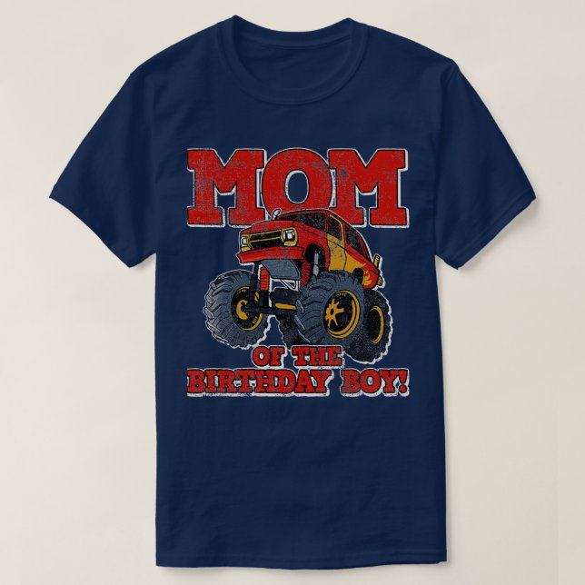 Camiseta Mãe Monster Truck Birthday (Frente do Design)