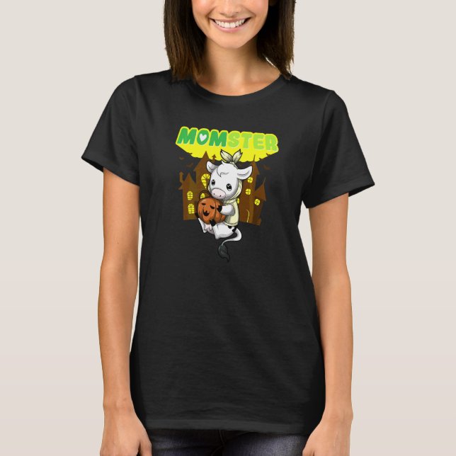 Camiseta Mãe Monstro Assustadora Dia das Bruxas Mamãe Sinis (Frente)