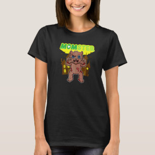 Camiseta Mãe Monstro Mãe Assustadora Dia das Bruxas Mamãe S