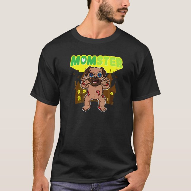 Camiseta Mãe Monstro Mãe Assustadora Dia das Bruxas Mamãe S (Frente)