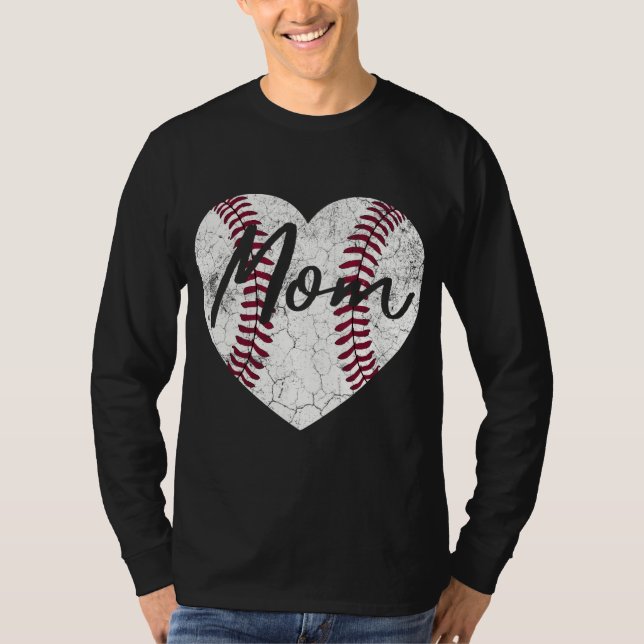 Camiseta Mãe Mulher de Softball Mulher de Mãe de Beisebol (Frente)