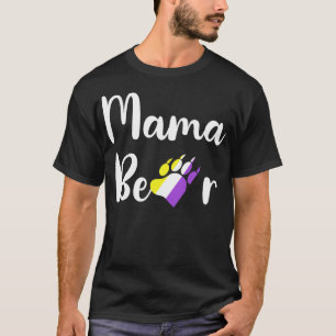 Camiseta Mãe Não Binária Ursa LGBTQ Mãe Enby Não Binário