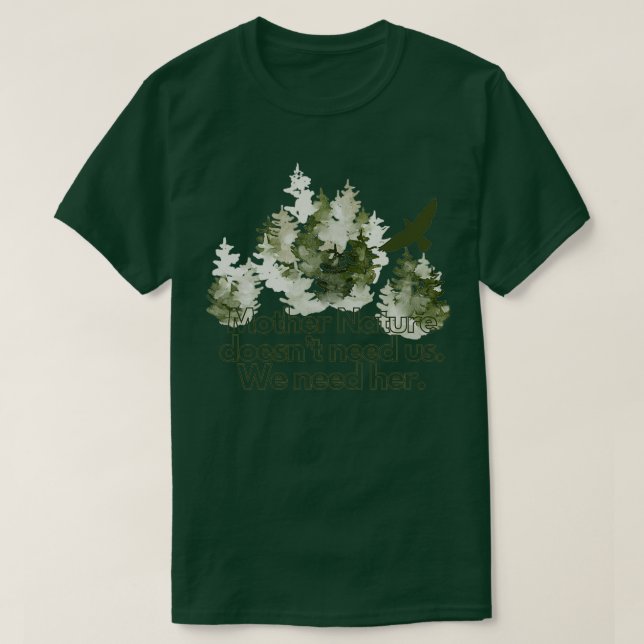 Camiseta Mãe Natureza não precisa de nós (Frente do Design)