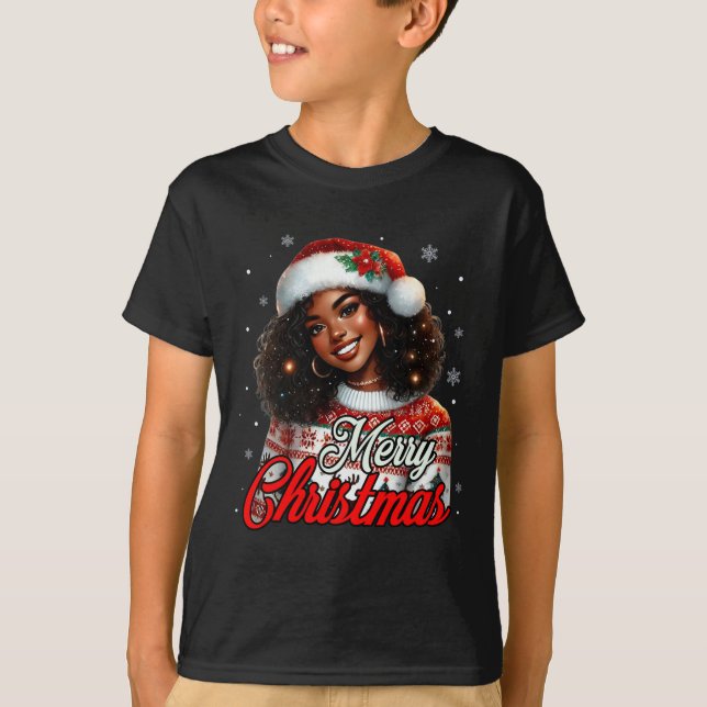 Camiseta Mãe negra africana de Natal afro-americana (Frente)