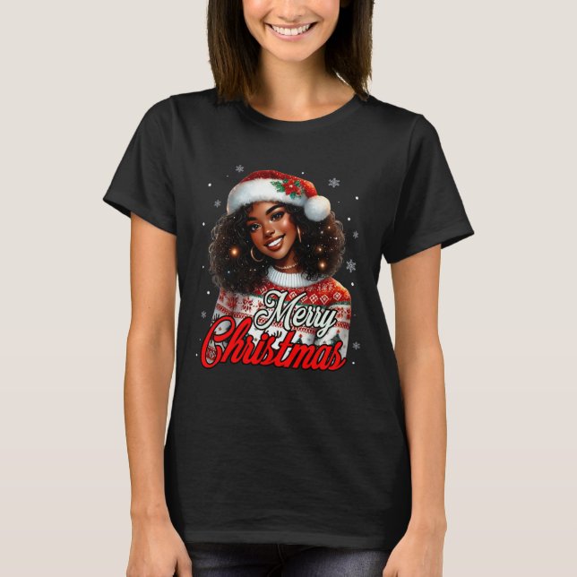 Camiseta Mãe negra africana de Natal afro-americana (Frente)