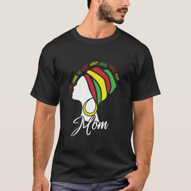 Camiseta Mãe Negra Cabelo Natural Melanina Orgulho Mãe Mãe (Frente)