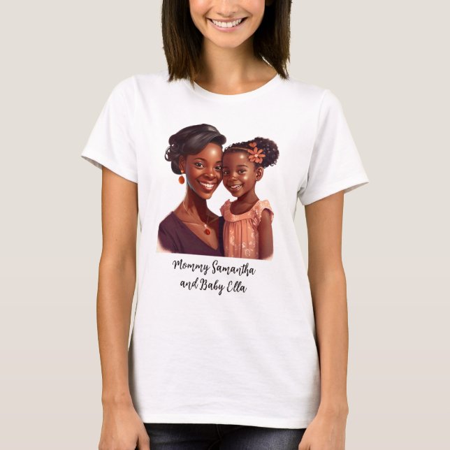 Camiseta Mãe negra personalizada e filha (10) (Frente)