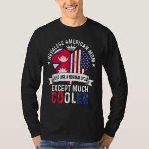 Camiseta Mãe Nepalesa Americana Dia das Mães Mama País Nepa