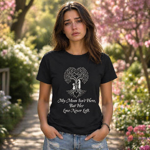 Camiseta Mãe no Céu Memorial do Dia das Mães Árvore Genealó