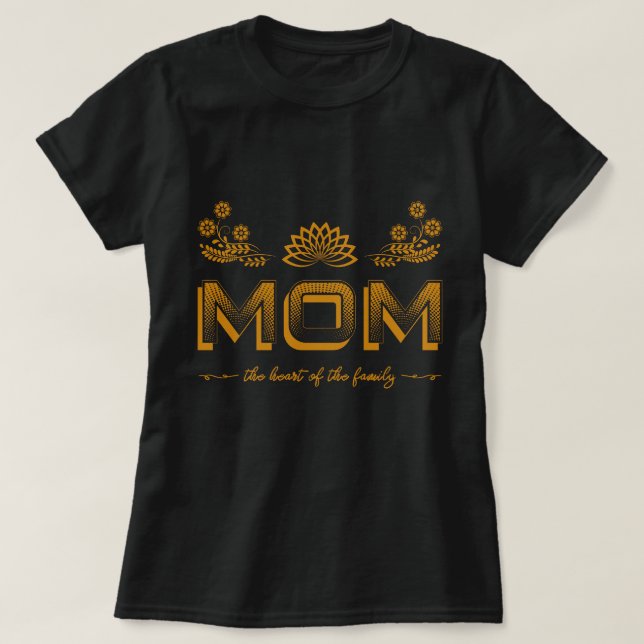 Camiseta Mãe, o coração da família (Frente do Design)