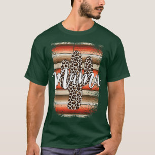 Camiseta Mãe Ocidental Leopard Cactus Serape Cowgirl Mães R