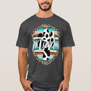 Camiseta Mãe Ocidental Vaca Serape Cactus Leopard Cowgirl R