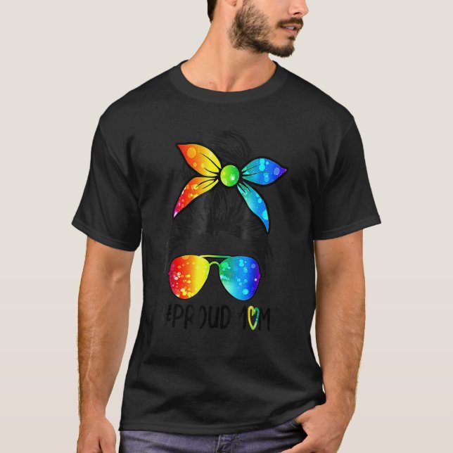 Camiseta Mãe Orgulhosa Cabelo Mensageiro Lgbtq Gay Pr (Frente)