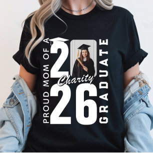 Camiseta Mãe Orgulhosa Da Graduada De 2026 Foto Personaliza