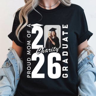 Camiseta Mãe Orgulhosa Da Graduada De 2026 Foto Personaliza
