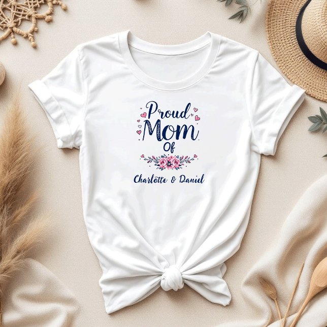Camiseta Mãe Orgulhosa de | Dia de as mães Personalizado Se (Criador carregado)