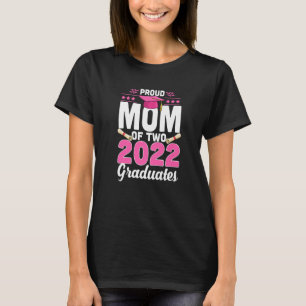Camiseta Mãe Orgulhosa De Dois formandos Gêmeos Gra Mãe Mai