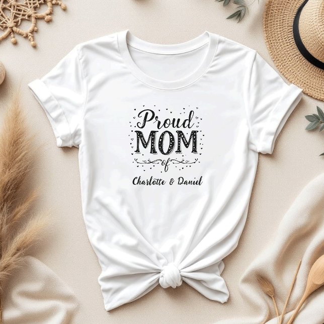 Camiseta Mãe Orgulhosa de | Presente Personalizado Para A M (Criador carregado)