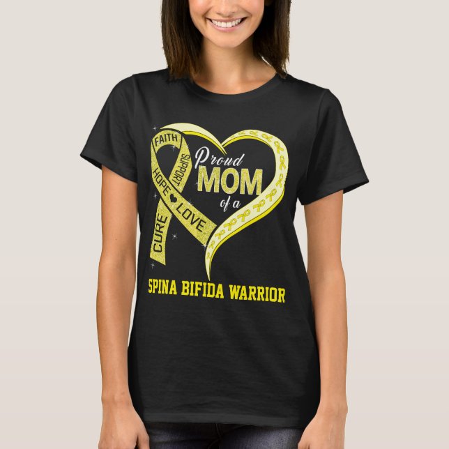 Camiseta Mãe Orgulhosa De Uma Guerreira Spina Bifida (Frente)