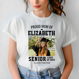 Camiseta Mãe Orgulhosa Formanda do Ano Sênior Personalizado