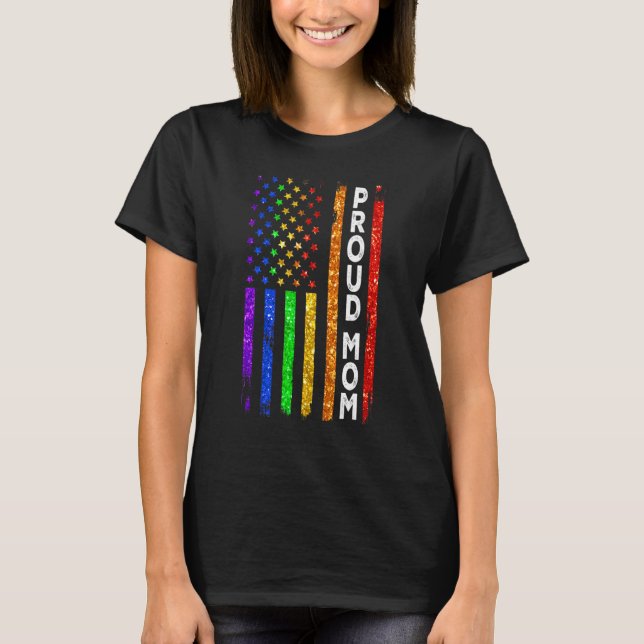 Camiseta Mãe Orgulhosa Lgbt Mãe Arco-Íris Lgbtq Sinalizador (Frente)