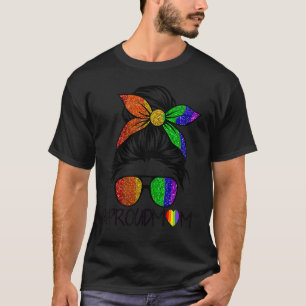 Camiseta Mãe Orgulhosa Suporte A Pedra De Cabelo Lgbtq Para