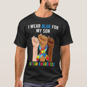 Camiseta Mãe Pai Autismo Levanta Mãos Eu Visto Azul Para Me