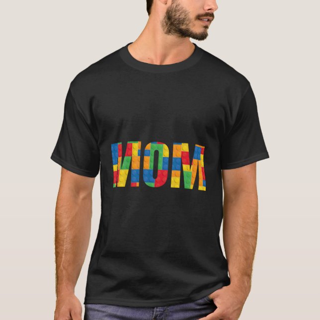 Camiseta Mãe Pai Brick Master Builder Blocks Se (Frente)
