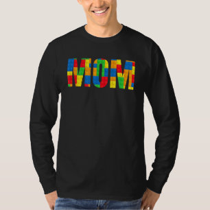 Camiseta Mãe Pai Brick Master Builder Blocks Se