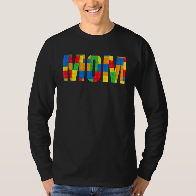Camiseta Mãe Pai Brick Master Builder Blocks Se (Frente)