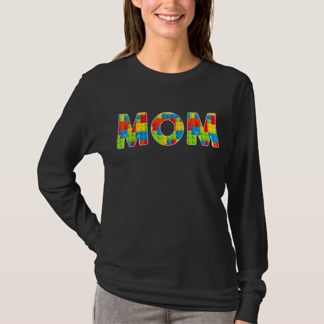 Camiseta Mãe Pai Brick Master Builder Blocks Se (Frente)