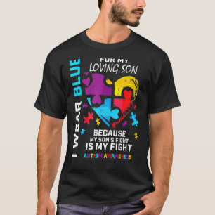 Camiseta Mãe Pai Do Coração, Eu Visto Azul Para O Meu Filho