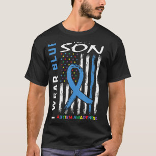 Camiseta Mãe Pai Eu Visto Azul Para Meu Filho Autismo Sensi