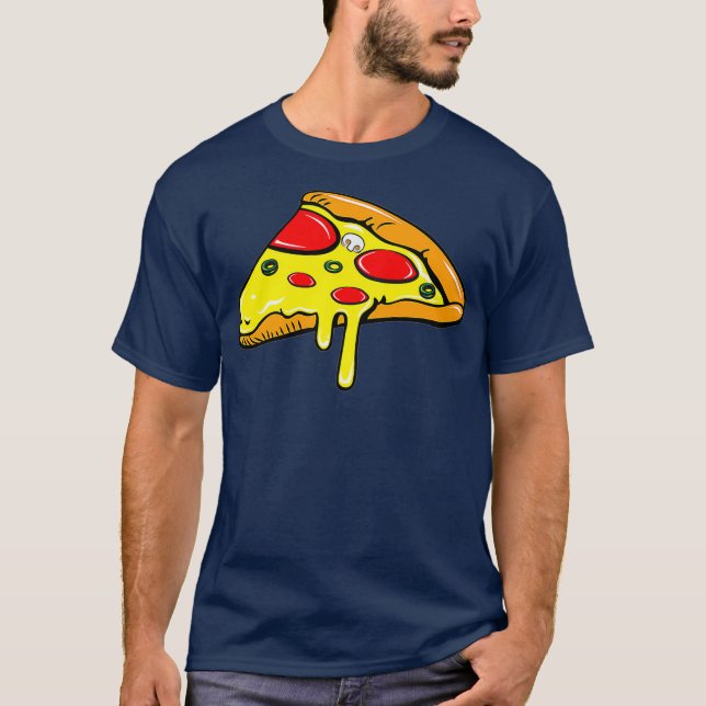 Camiseta Mãe Pai Filho Filha Pizza Fatia Correspondente (Frente)