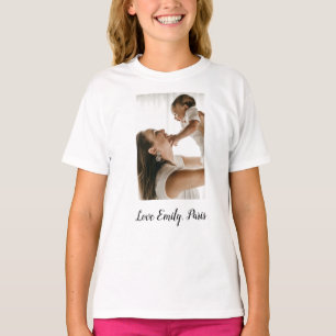 Camiseta mãe pai foto nome família feriado presentes pare