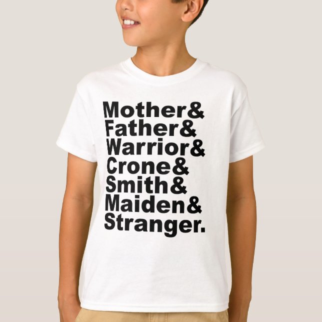 Camiseta Mãe & Pai & Guerreiro & Cróone & Ferreiro & Donzel (Frente)