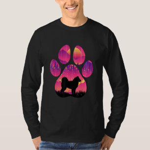 Camiseta Mãe Pai Pata de Malamute do Alasca Mulheres Homens