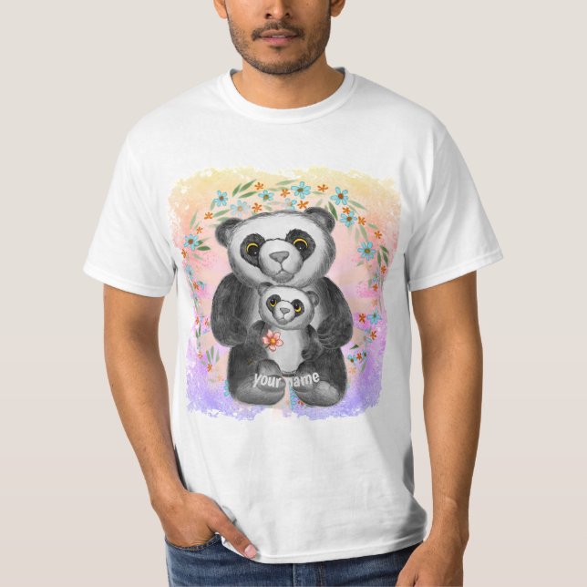 Camiseta Mãe Panda Bear Amor personalizado (Frente)