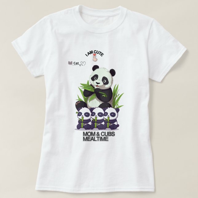 Camiseta Mãe Panda Fofa – Presente Adorável do Dia (Frente do Design)