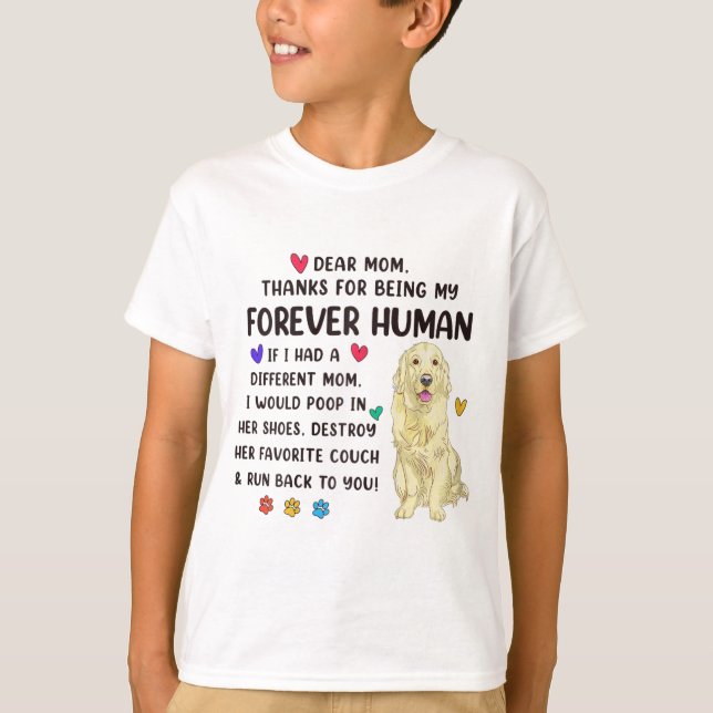 Camiseta Mãe para sempre Ouro humano de creme mães de varej (Frente)